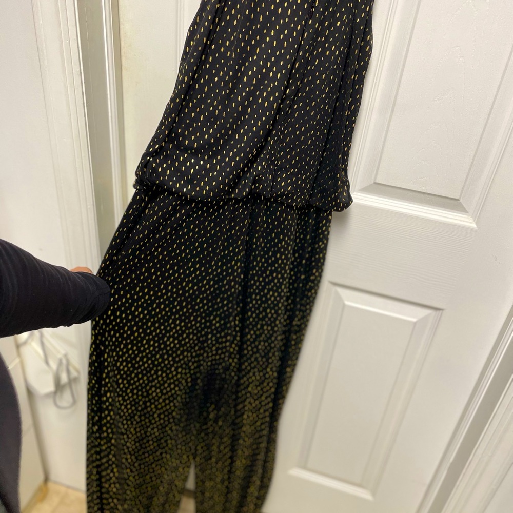 Beautiful jumpsuit black with golden dots